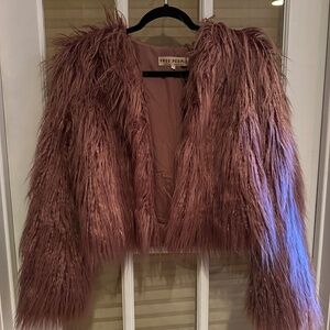 Free People Cropped Shaggy Jacket